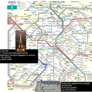 Séjour chez l'habitant Eiffel Citea Access Dayroom Espace Sans Nuitee Et Partagee Chatillon Nuitee -- Repos Journee Ou Espace Travail 8-19h Proche Tour Eiffel Ou Usage Bureau A L'heure En Journee -- Nuitee Chatillon Avenue, Paris